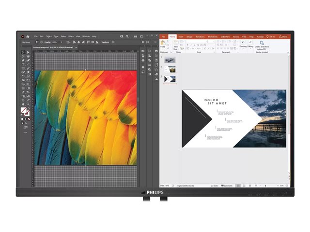 Philips 24B1U5301H - 5000 Series - LED monitor - USB - 23.8\" - 1920 x 1080 Full HD (1080p) @ 75 Hz - IPS - 300 cd/m² - 1000:1 - 4 ms - HDMI, DisplayPort, USB-C - speakers - black