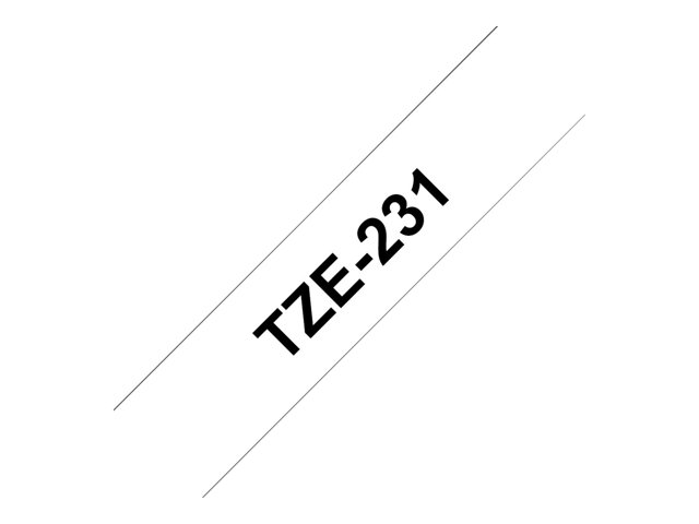 Brother TZe-231 - Self-adhesive - black on white - Roll (1.2 cm x 8 m) 1 cassette(s) laminated tape - for P-Touch PT-D460BTVP, PT-D610BTVP, PT-E310BTVP