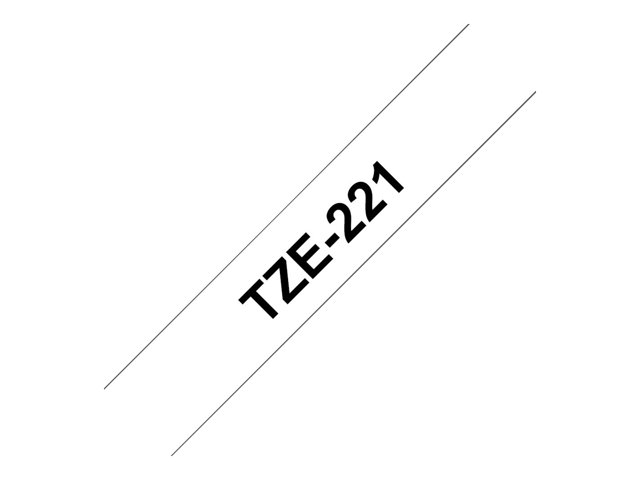 Brother TZe-221 - Standard adhesive - black on white - Roll (0.9 cm x 8 m) 1 cassette(s) laminated tape - for Brother PT-D210, D600, H110, P-Touch PT-1005, 1880, E800, H110, P-Touch Cube Plus PT-P710