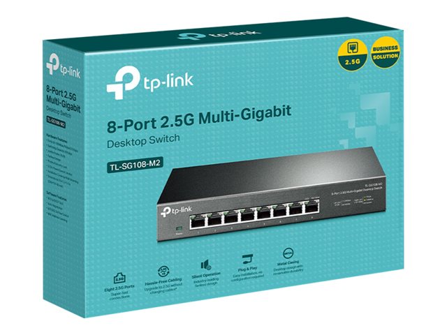 TP-Link TL-SG108-M2 - V1 - switch - unmanaged - 8 x 100/1000/2.5G - desktop, wall-mountable