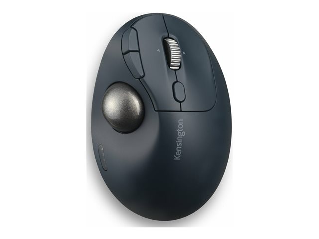 Kensington Pro Fit Ergo TB550 Trackball EQ - Trackball - ergonomic - optical - 9 buttons - wireless - 2.4 GHz, Bluetooth - USB wireless receiver - blue-grey, black - retail - colour box