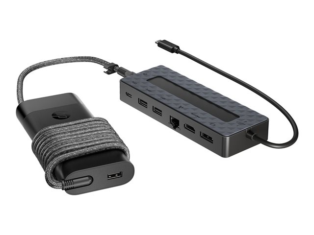 HP Universal - Docking station - USB-C - HDMI, DP - 10Mb LAN - with Laptop Charger - Europe