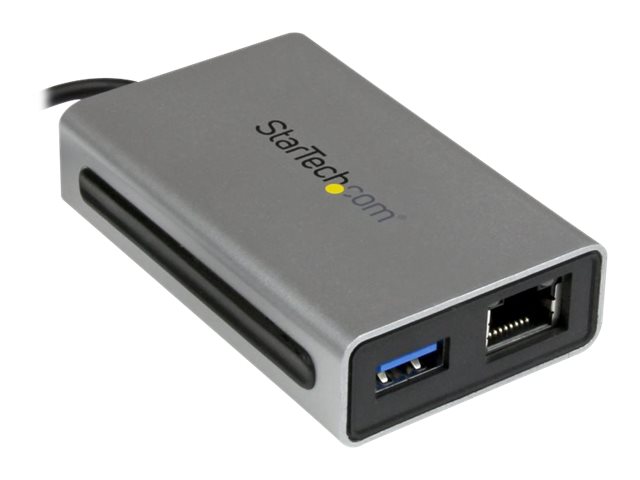 StarTech.com Thunderbolt to Gigabit Ethernet plus USB 3.0 - Thunderbolt Adapter - Thunderbolt to Ethernet - Thunderbolt to USB 3.0 (TB2USB3GE) - Network adapter - Thunderbolt - Gigabit Ethernet + USB 3.0 - silver