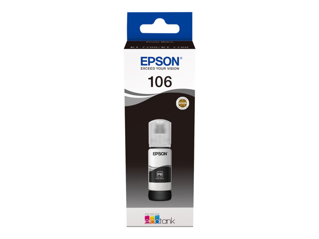 Epson 106 - 70 ml - photo black - original - black - ink tank - for EcoTank ET-7700, ET-7750, L7160, L7180, Expression Premium ET-7700, ET-7750