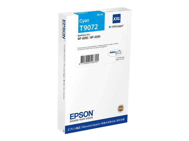 Epson T9072 - 69 ml - XXL size - cyan - original - box - ink cartridge - for WorkForce Pro WF-6090, WF-6590