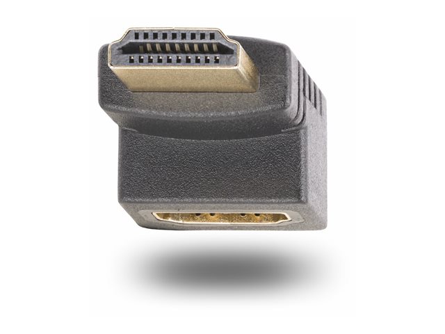 StarTech.com Down Angle HDMI 2.0 Adapter, 90-Degree HDMI Port Saver, M/F - High Speed - HDMI adapter - HDMI male to HDMI female up-angled - black - 4K60Hz support, bi-directional, passive