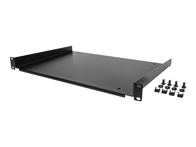 StarTech.com 1U Fixed Server Rack Mount Shelf, 12in Deep Steel Universal Cantilever Tray for 19\" AV/Data/Network Equipment Rack with Cage Nuts & Screws, 55lbs Weight Capacity, 12\" Deep - 1U Network Rack Shelf - Rack shelf - 1U - 19\"