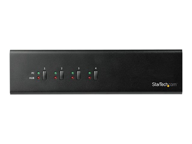 StarTech.com 4 Port Dual Monitor DVI KVM Switch - Dual Screen Display Compact USB KVM Switch with USB 3.0 Hub & Audio - TAA Compliant - KVM / audio / USB switch - 4 x KVM / audio / USB - TAA Compliant
