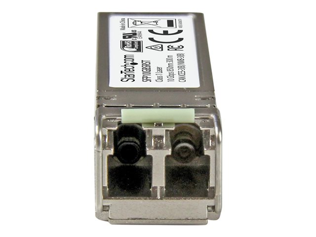 StarTech.com MSA Uncoded Compatible SFP+ Module, 10GBASE-SR, 10GbE Multi Mode (MMF) Fiber Optic Transceiver, 10GE Gigabit Ethernet SFP+, LC Connector, 300m, 850nm, DDM, Mini GBIC Module - Lifetime Warranty (SFP10GBSRST) - SFP+ transceiver module - 10GbE - 10GBase-SR - LC multi-mode - up to 300 m - 850 nm