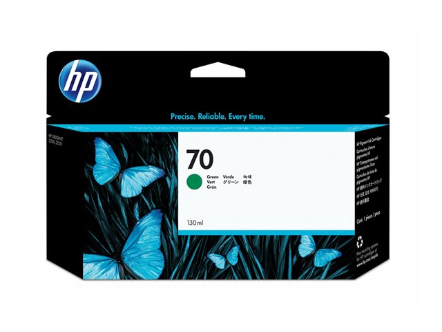 HP 70 - 130 ml - green - original - DesignJet - ink cartridge - for DesignJet HD Pro MFP, T120, Z2100, Z3100, Z3100ps, Z3200, Z3200ps, Z5200, Z5400
