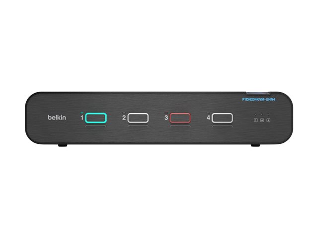 Belkin Universal Secure Dual-Head - 2nd Generation - KVM / audio switch - 4 x KVM / audio - 1 local user - desktop - TAA Compliant
