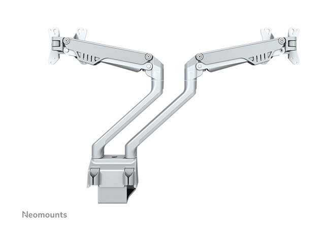 Neomounts FPMA-D750D - Mounting kit - full-motion - for 2 LCD displays - silver - screen size: 10\"-32\" - clamp mountable, grommet, desk-mountable