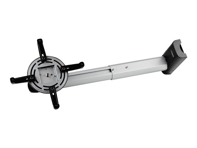 StarTech.com Universal Projector Wall Mount, Projector Mount supports Short & Ultra Short Throw Projectors up to 33lb (15kg), Tilt/Swivel/Rotate, Adjustable height 16.5\" to 27.7\" from Wall - In-wall Cable Routing (PROJWALLMNT) - Bracket - adjustable arm - for projector - plastic, aluminium, steel - silver - wall-mountable