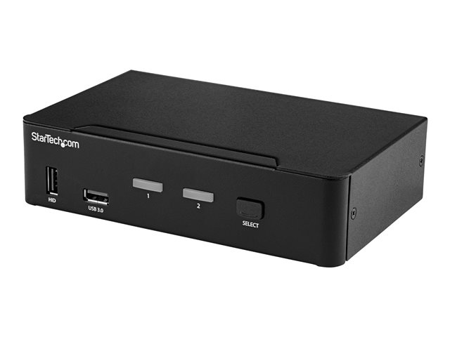 StarTech.com 2 Port DisplayPort KVM Switch, 4K 60Hz, Single Display, Dual Port UHD DP 1.2 USB KVM Switch with Integrated USB 3.0 Hub and Audio, Dell, HP, Apple, Lenovo, TAA Compliant - Keyboard/Video/Mouse Switch (SV231DPU34K) - KVM / audio / USB switch - 2 x KVM / audio / USB - desktop - TAA Compliant