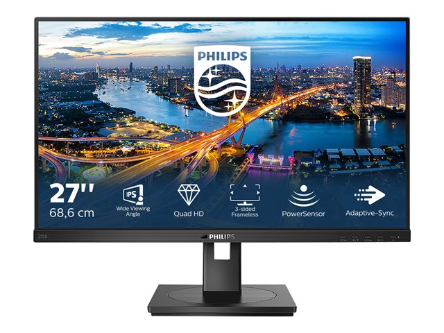 Philips B Line 275B1 - LED monitor - 27\" - 2560 x 1440 QHD @ 75 Hz - IPS - 300 cd/m² - 1000:1 - 4 ms - HDMI, DVI-D, DisplayPort - speakers - black texture