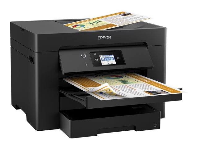 Epson WorkForce WF-7830DTWF - Multifunction printer - colour - ink-jet - A3 (297 x 420 mm) (original) - A3 (media) - up to 25 ppm (printing) - 500 sheets - 33.6 Kbps - USB 2.0, LAN, Wi-Fi(n)