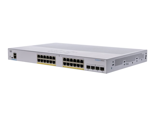 Cisco Business 250 Series CBS250-24P-4X - Switch - L3 - smart - 24 x 10/100/1000 (PoE+) + 4 x 10 Gigabit SFP+ - rack-mountable - PoE+ (195 W)
