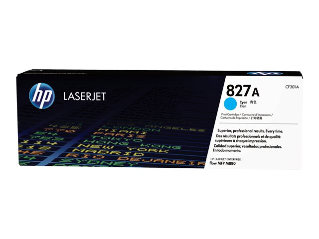 HP 827A - Cyan - original - LaserJet - toner cartridge (CF301A) - for Color LaserJet Managed Flow MFP M880, LaserJet Enterprise Flow MFP M880