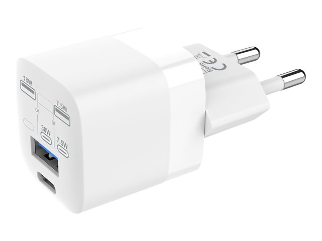 From MFI certified factory - 30 w - 5v 3a or 9v 3a or 12v 2.5a or 15v 2a or 20v 1.5a - USB C socket - USB A socket - EU CEE 7/7 Schuko plug - Gallium Nitride (GaN) transistors makes it very compact - fast charging with iPhone , pro and pro max - fast