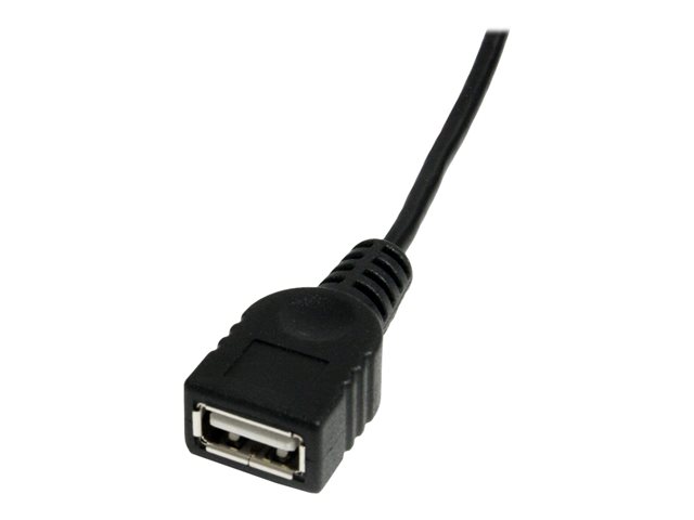 StarTech.com 1 ft Mini USB 2.0 Cable - USB A to Mini B F/M - USB cable - USB (F) to mini-USB Type B (M) - USB 2.0 - 1 ft - black - USBMUSBFM1 - USB cable - USB (F) to mini-USB Type B (M) - USB 2.0 - 30 cm - black