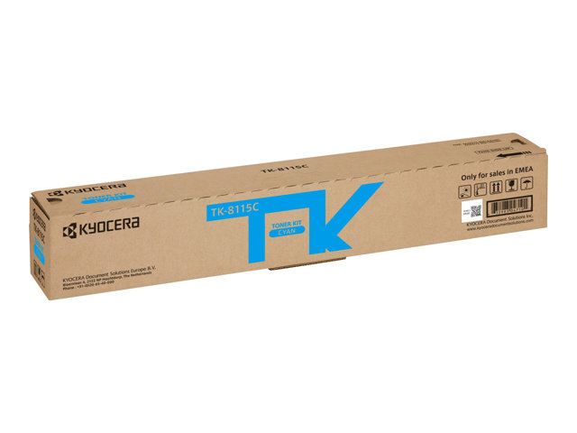Kyocera TK 8115C - Cyan - original - toner cartridge - for ECOSYS M8124cidn, M8124cidn/KL3, M8130cidn, M8130cidn/KL2, M8130cidn/KL3