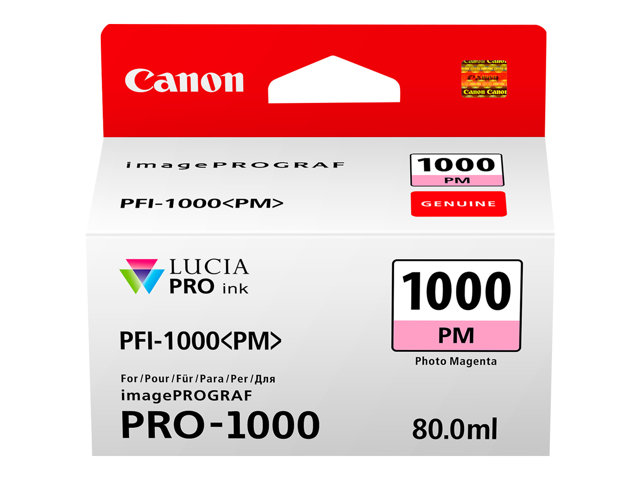 Canon PFI-1000 PM - 80 ml - photo magenta - original - ink tank - for imagePROGRAF PRO-1000