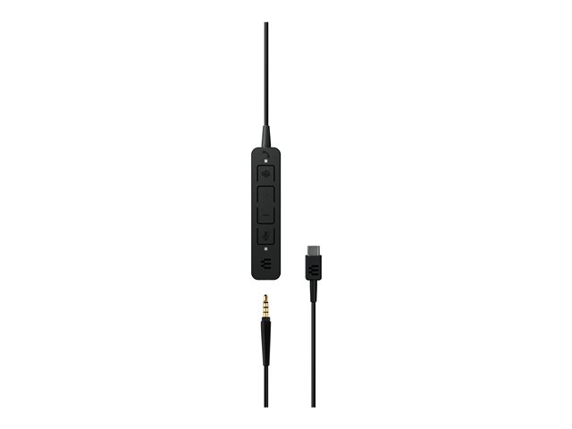 EPOS ADAPT 165T USB-C II - ADAPT 100 Series - headset - on-ear - wired - 3.5 mm jack, USB-C - black - Certified for Microsoft Teams, Optimised for UC