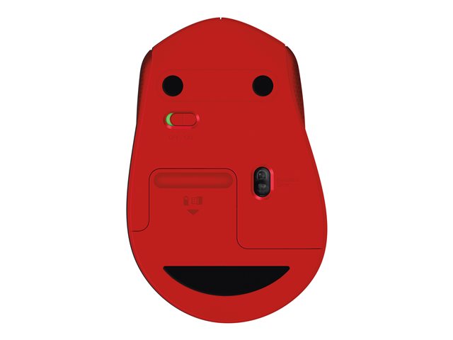 Logitech M330 SILENT PLUS - Mouse - 3 buttons - wireless - 2.4 GHz - USB wireless receiver - red