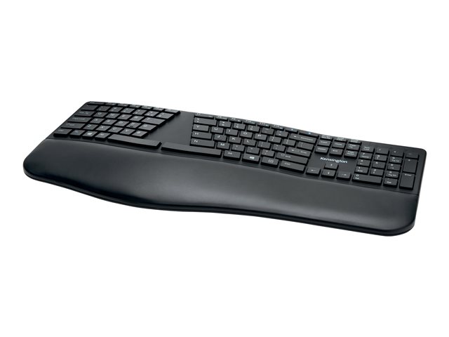 Kensington Pro Fit Ergo Wireless Keyboard - Keyboard - wireless - 2.4 GHz, Bluetooth 4.0 - US - black
