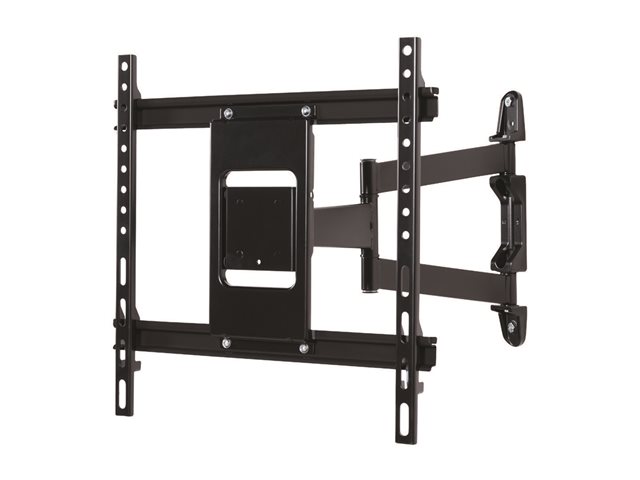 B-TECH BTV513/B - Mounting kit (double arm wall mount, mounting plate, cable management clip, 2 interface brackets) - Ultra-Slim - for flat panel - black - screen size: up to 55\" - mounting interface: up to 400 x 400 mm