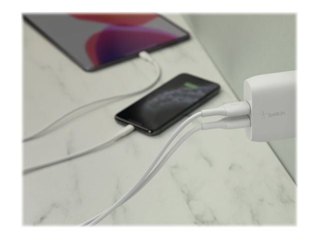Belkin BoostCharge - Power adapter - 24 Watt - QC 3.0 - 2 output connectors (USB) - white