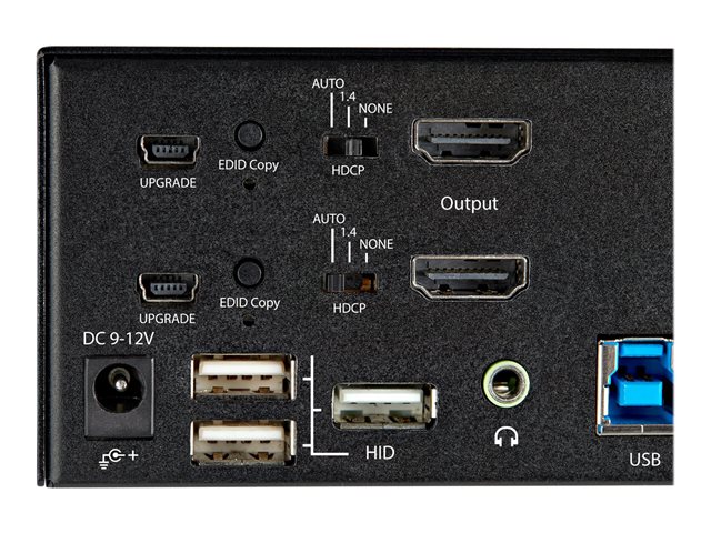 StarTech.com 2 Port Dual Monitor HDMI KVM Switch, 4K 60Hz Ultra HD HDR, Desktop 4K HDMI 2.0 KVM Switch with 2 Port USB 3.0 Hub (5Gbps) & 4x USB 2.0 HID Port, Audio, Hotkey Switching, TAA - KVM with Fast Switching - KVM / audio switch - 2 x KVM / audio - desktop - TAA Compliant