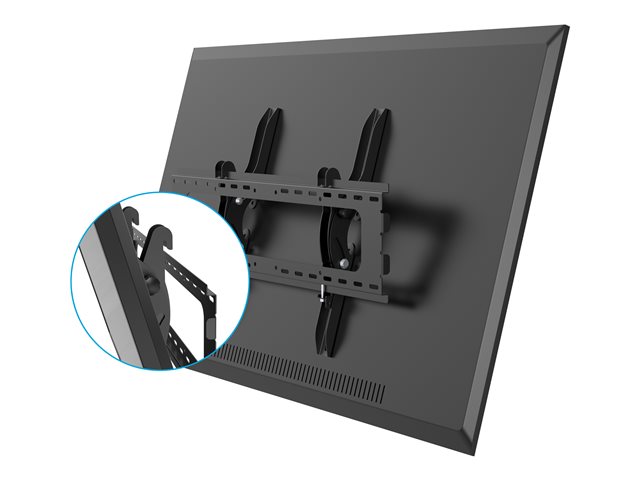 StarTech.com Flat Screen TV Wall Mount - Tilting - Supports 32\" to 75\" TVs - Steel - VESA TV Mount - Monitor Wall Mount (FLATPNLWALL) - Mounting kit (wall plate, 2 mounting brackets) - for flat panel - steel - black - screen size: 32\"-75\" - wall-mountable - for P/N: HDMIPLATE