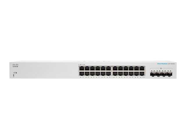 Cisco Business 220 Series CBS220-24T-4X - Switch - smart - 24 x 10/100/1000 + 4 x 10 Gigabit SFP+ (uplink) - rack-mountable