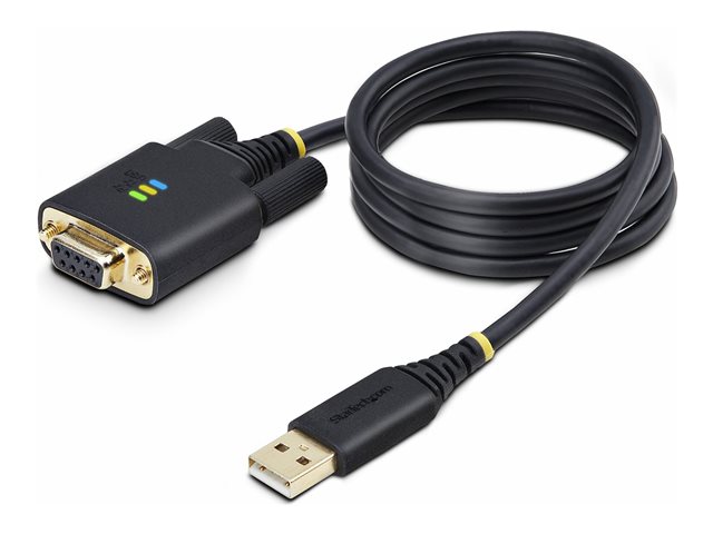 StarTech.com 3ft (1m) USB to Null Modem Serial Adapter Cable, Interchangeable DB9 Screws/Nuts, COM Retention, USB-A to RS232, FTDI, Level-4 ESD Protection, Windows/macOS/ChromeOS/Linux - Rugged TPE Construction (1P3FFCNB-USB-SERIAL) - USB / serial ca