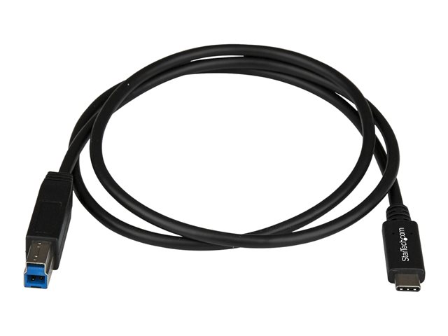 StarTech.com USB C to USB B Printer Cable - 1m / 3 ft - Superspeed - USB 3.1 - 10Gbps - USB C Printer Cable - USB Type C to Type B (USB31CB1M) - USB cable - 24 pin USB-C (M) to USB Type B (M) - USB 3.1 - 1 m - black - for P/N: PEXUSB311AC3, PEXUSB312C3, SV231DHU34K6, SV231HU34K6, SV231QDPU34K, SV431HU34K6
