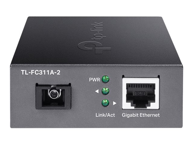 TP-Link TL-FC311A-2 - V1 - fibre media converter - 1GbE - 1000Base-T, WDM, 1000Base-SC - RJ-45 / SC single-mode - up to 2 km - 1310 (TX) / 1550 (RX) nm - for JetStream TL-SG3452XP V1