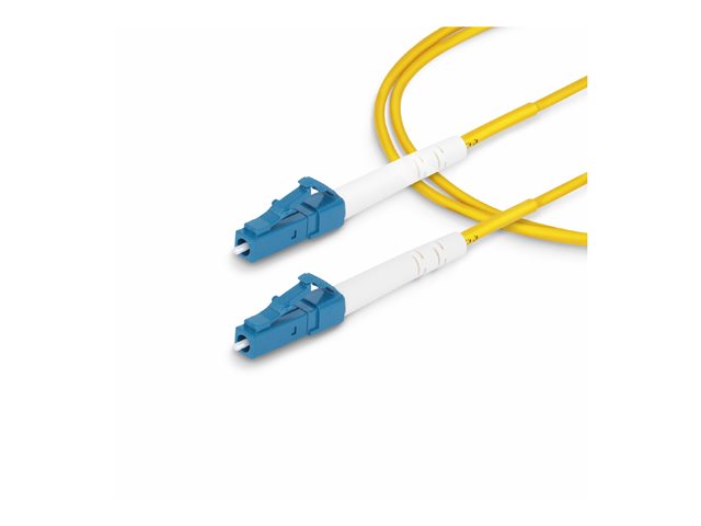 StarTech.com 30m (98.4ft) LC to LC (UPC) OS2 Single Mode Simplex Fiber Optic Cable, 9/125µm, Laser Optimized, 40G/100G, Bend Insensitive, Low Insertion Loss - LSZH Fiber Patch Cord (SPSMLCLC-OS2-30M) - Patch cable - LC/UPC single-mode (M) to LC/UPC single-mode (M) - 30 m - 2 mm - fibre optic - simplex - 9 / 125 micron - OS1/OS2 - halogen-free, bi-directional, passive - yellow
