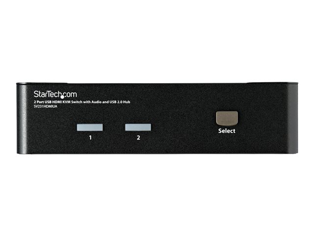 StarTech.com 2 Port USB HDMI KVM Switch with Audio and USB 2.0 Hub - 1080p (1920 x 1200), Hotkey Support - Dual Port Keyboard Video Monitor Switch (SV231HDMIUA) - KVM / audio / USB switch - 2 x KVM / audio / USB - 1 local user - desktop - for P/N: IM12D1500P, SVA12M2NEUA, SVA12M5NA