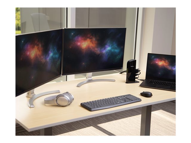 StarTech.com Dual Monitor USB 3.0 Laptop Docking Station with HDMI/DVI/VGA & 6xUSB Ports - Universal USB Dock for Mac & Windows - Black (USB3SDOCKHD) - Docking station - USB - 1GbE - for P/N: ARMBARDUO, ARMBARDUOV, ARMDUAL, ARMDUAL30, ARMDUALV, ARMSLIMDUO, SVA5M4NEUA, TB33A1C