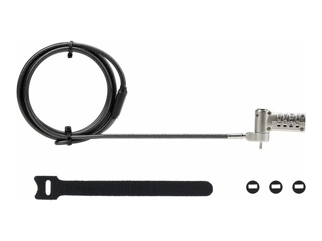 StarTech.com Universal Laptop Lock 6.6ft (2m), Security Cable For Notebook Compatible With Noble Wedge/Nano/K-Slot, Keyless Combination Locking Cable - Anti-Theft Cut-Resistant Steel Cable (UNIVC4D-LAPTOP-LOCK) - Security cable lock - silver, black - 2 m