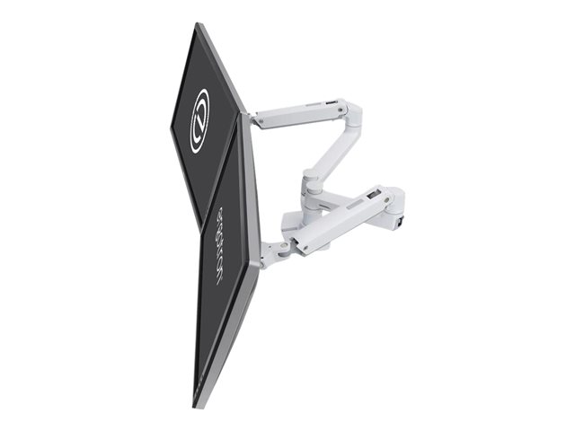 Ergotron LX Dual Side-by-Side Arm - Mounting kit (desk clamp mount, pole, 2 articulating arms, 2 extension brackets, t-bracket, base) - Constant Force Technology - for 2 LCD displays - aluminium, steel - white - screen size: up to 27\"