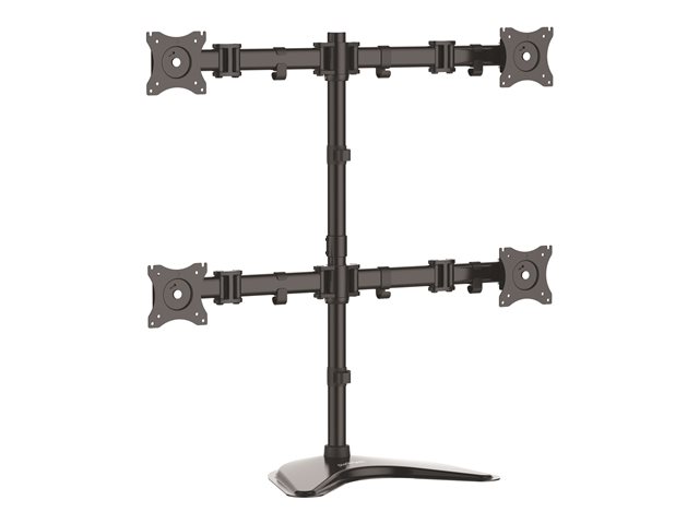 StarTech.com Quad Monitor Stand - Articulating - Supports Monitors 13\" to 27\" - Adjustable VESA Four Monitor Stand for 4 Screen Setup - Steel - Black (ARMBARQUAD) - Stand - for 4 monitors - aluminium, heavy duty steel - black - screen size: 13\"-27\" - desktop stand - for P/N: ACCSMNT