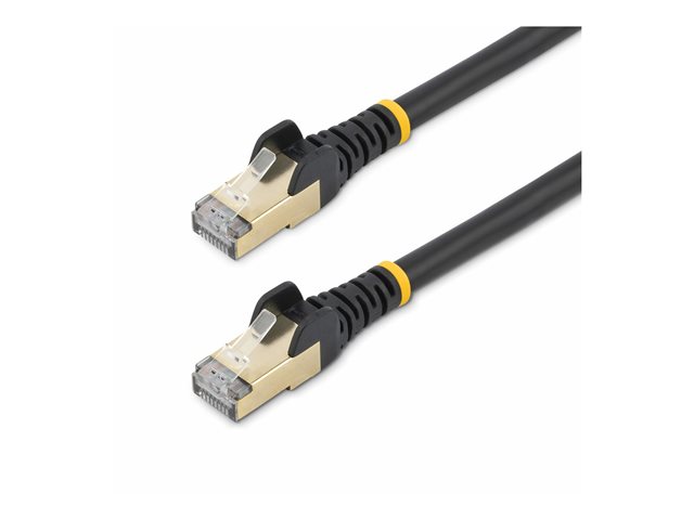 StarTech.com 1.5m CAT6A Ethernet Cable, 10 Gigabit Shielded Snagless RJ45 100W PoE Patch Cord, CAT 6A 10GbE STP Network Cable w/Strain Relief, Black, Fluke Tested/UL Certified Wiring/TIA - Category 6A - 26AWG (6ASPAT150CMBK) - Patch cable - RJ-45 (M) to RJ-45 (M) - 1.5 m - STP - CAT 6a - snagless, molded - black