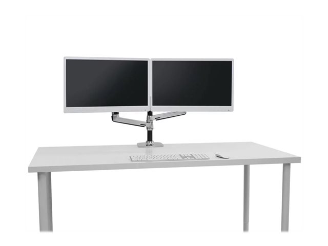 Ergotron LX - Mounting kit (desk clamp mount, grommet mount, pole, 2 articulating arms, 2 extension brackets, notebook tray) - for 2 LCD displays or LCD display and notebook - polished aluminium - screen size: up to 24\" - desktop
