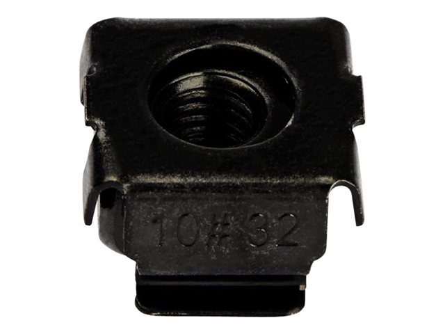 StarTech.com 10-32 Cage Nuts - 50 Pack - Rack Mount Clip Nuts - For Square Hole Server Rack - Black (CABCAGENUTS1032) - Cage nuts - black (pack of 50) - for P/N: 2POSTRACK42, 4POSTRACK12U, 4POSTRACK25U, 4POSTRACK42, RK1219WALHMR, RK1219WALHR