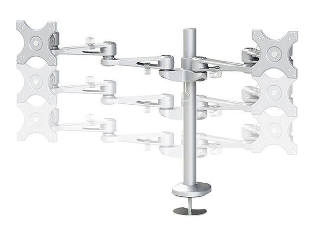 Neomounts FPMA-D935DG - Mounting kit - full-motion - for 2 LCD displays - silver - screen size: 10\"-27\" - grommet, desk-mountable