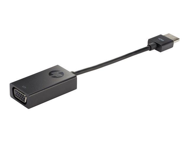 HP HDMI to VGA Display Adapter - Adapter - HD-15 (VGA) female to HDMI male - 17.3 cm - 1080p support - for HP 20, 22, 24, 27, Pavilion 24, 27, 590, 595, Pavilion Laptop 13, 14, 15, 17