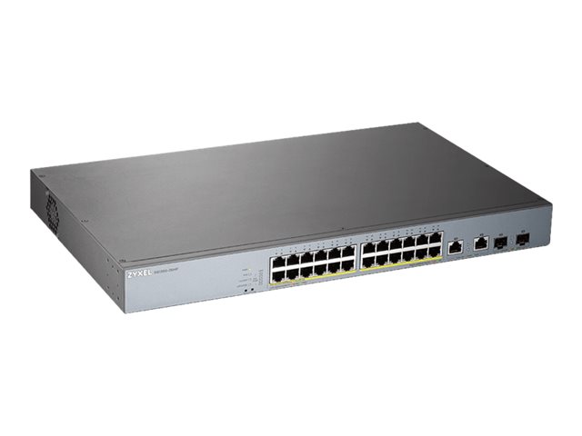 Zyxel GS1350-26HP - Switch - smart - 24 x 10/100/1000 (PoE+) + 2 x combo Gigabit SFP (uplink) - desktop, rack-mountable - PoE+ (375 W)