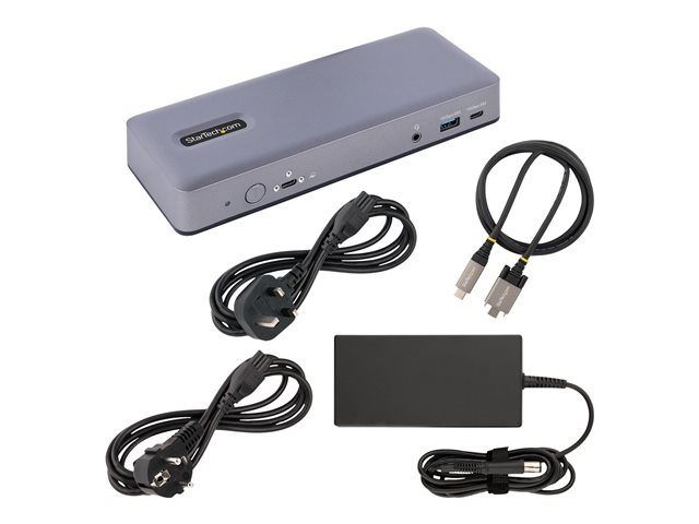 StarTech.com USB-C Docking Station - Multi Monitor HDMI/DP/DP Alt Mode USB-C Dock - 3x 4K30 / 2x 4K60 - 7-Port USB Hub - 60W Power Delivery - GbE - 3.5mm Audio - Works With Chromebook certified - Docking station - USB-C / Thunderbolt 3 / Thunderbolt 4 - 2 x DP, 2 x HDMI, USB-C - 1GbE - 60 Watt